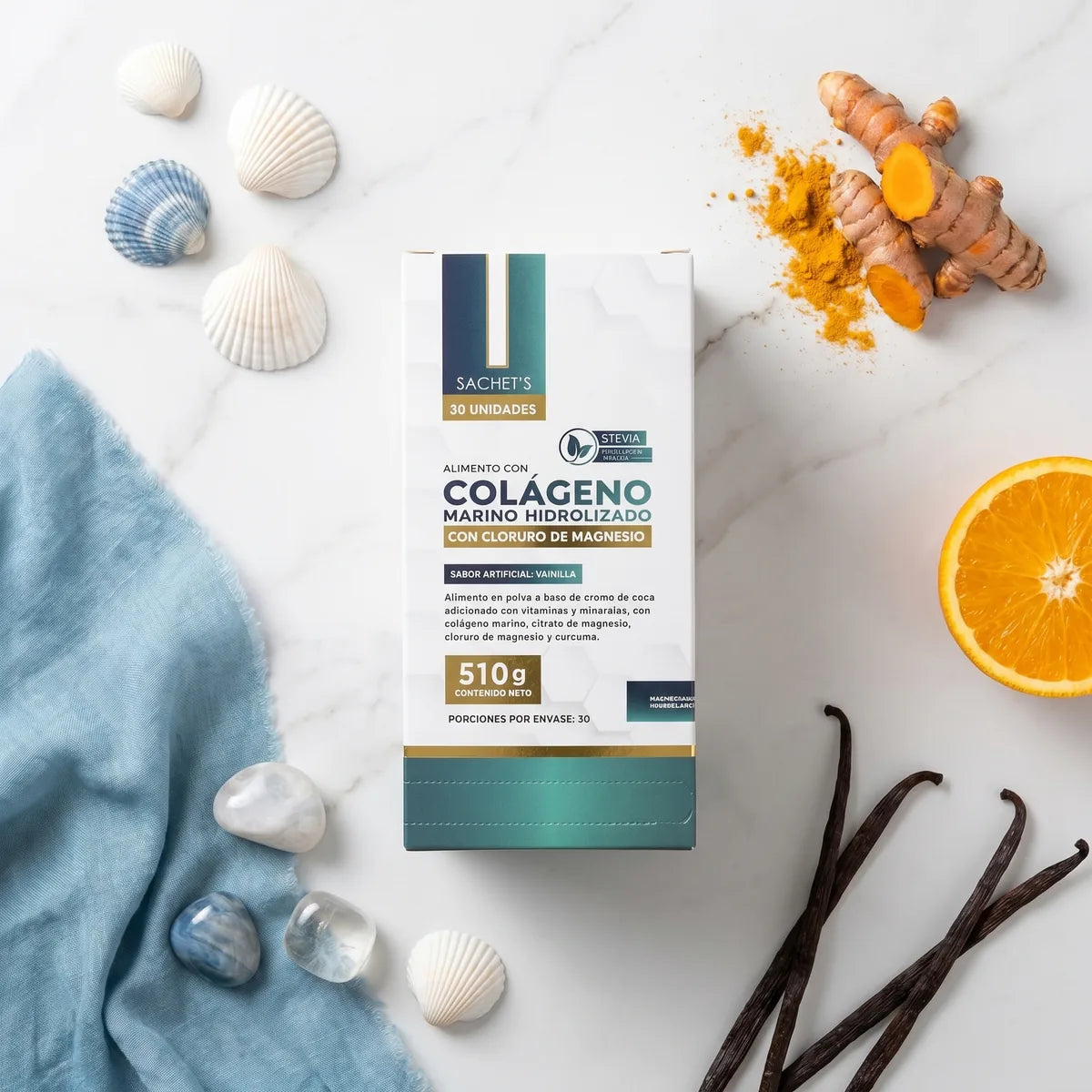 Formula con colageno marino, magnesio y vitaminas
